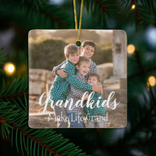 Grandkids Make Life Grand Ceramic Ornament