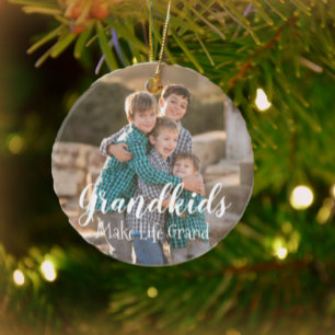Grandkids Make Life Grand Ceramic Ornament
