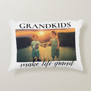 Grandkids make life grand Custom Photo  Decorative Cushion