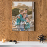 Grandkids Make Life Grand Faux Canvas Print<br><div class="desc">Grandkids make life grand: Custom family photo gift. Photo credit Photography © Storytree Studios,  Stanford,  CA. Photo template must be replaced with your own photo</div>