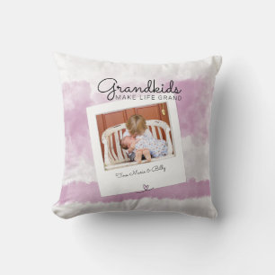 Grandkids Make Life Grand Grandchildren Photo Cushion