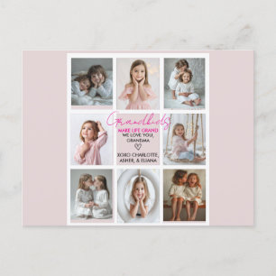 Grandkids Make Life Grand Grandma 8-Photo Custom  Postcard