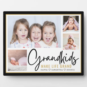 Grandkids Make Life Grand Grandparents 4 Photo  Plaque