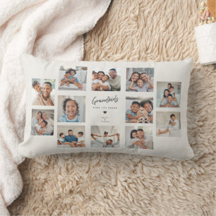 Grandkids Make Life Grand Multi Photo Collage Lumbar Cushion