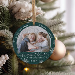 Grandkids Make Life Grand Photo Ceramic Ornament<br><div class="desc">Create a sweet gift for a beloved grandma or grandpa with this beautiful ceramic photo ornament. "Grandkids make life grand" appears along the bottom with white snowflake accents. Personalise with the year beneath,  and the grandchildren's names curving across the top. Add a second photo to the back.</div>