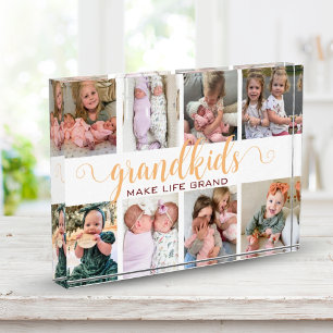 Grandkids Make Life Grand Photo Grandparent Gift Block