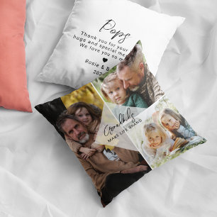 Grandkids Make Life Grand Pops 3 Photo Cushion