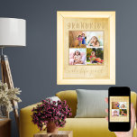 Grandkids make life Grand Rustic Photo Collage Poster<br><div class="desc">Poster print which you can personalise with your own photo collage. The template is set up ready for you to add 4 pictures of the grandchildren. The photos are displayed in square format and framed with the wording "grandkids make life grand". This vintage, antique style cream poster is neutral and...</div>