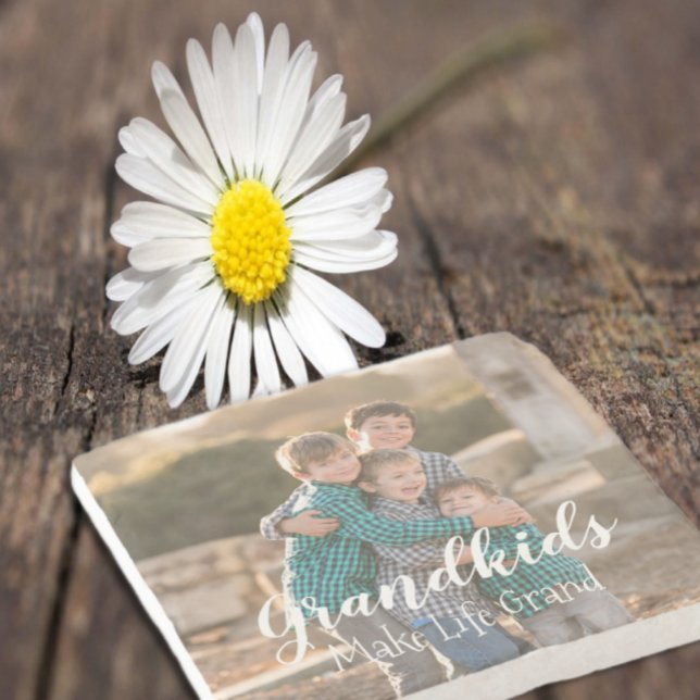 Grandkids Make Life Grand Stone Coaster (Creator Uploaded)