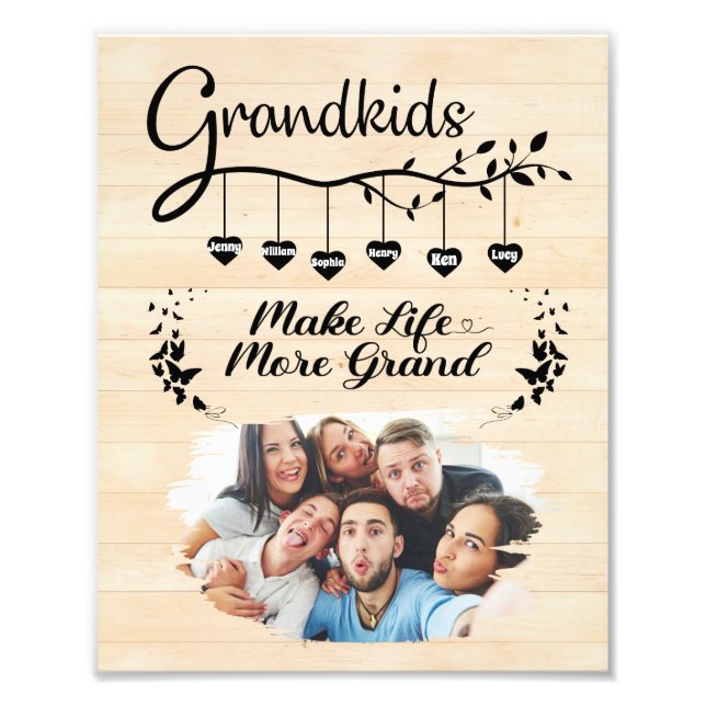 Grandkids Make Life More Grand Custom Family Photo (Front)