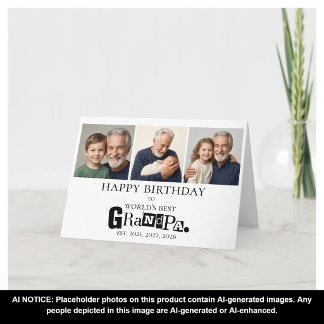 Grandkids Photos World's Best Grandpa Birthday Card