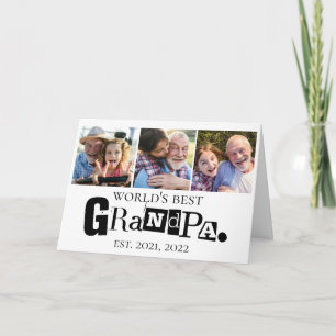 Grandkids Photos World's Best Grandpa Grandfather Card