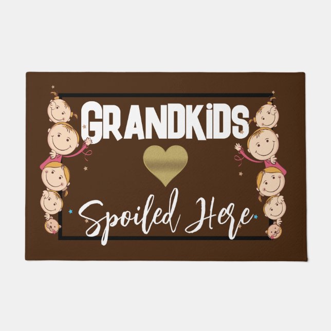 Grandkids Spoiled Here Doormat (Front)