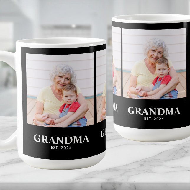 Grandm Established Bold Black 3 Photo Coffee Mug (Creator Uploaded)