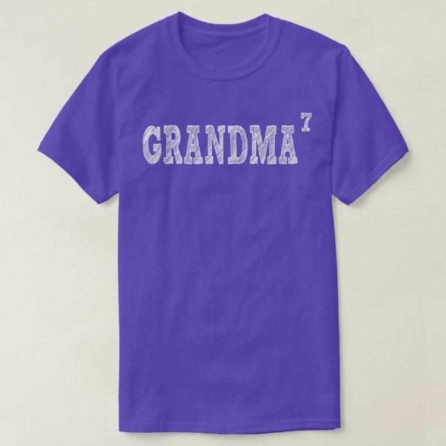 Grandma7, Seven Grandkids, Grandmother of 7  T-Shirt (Design Front)