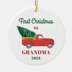 Grandma 1st Christmas Holiday Family Ceramic Ornament