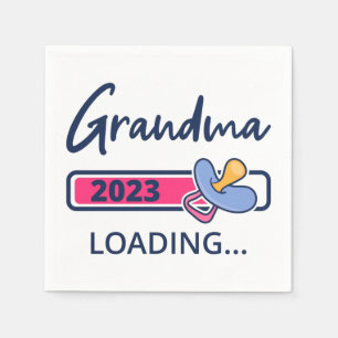 Grandma 2023 Loading I - Promoted To Grandmother Napkin
