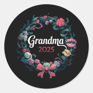 Grandma 2025 For New Grandmother Gift Classic Round Sticker