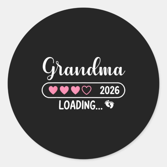 Grandma 2026 Loading New Grandma Est 2026  Classic Round Sticker (Front)