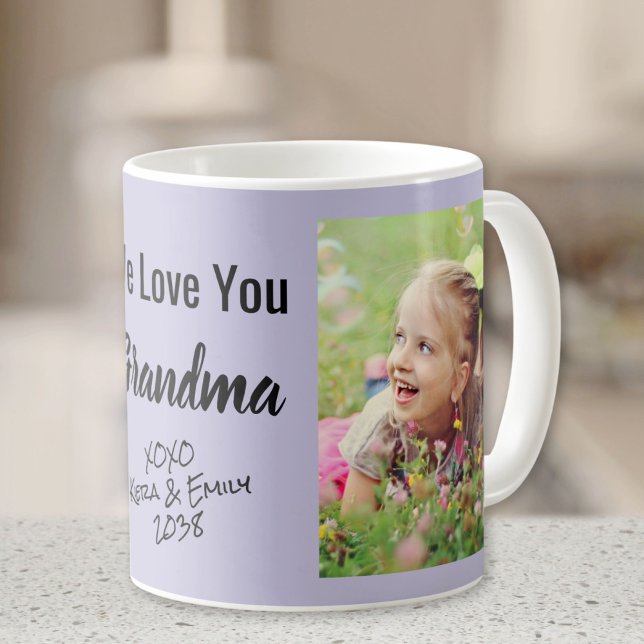 Grandma 2 Photos Purple Coffee Mug (Creator Uploaded)