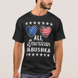 Grandma 4th Of July  Womens All American Babushka T-Shirt