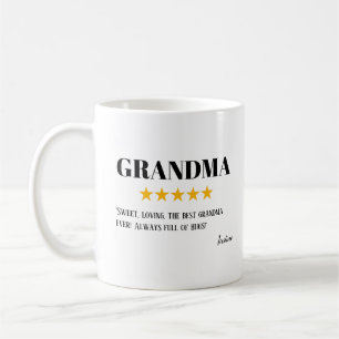 Grandma 5 Star Review   Super Grandma Gift Coffee Mug