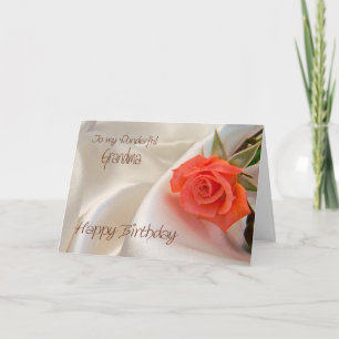 Grandma, a birthday card with a pink rose