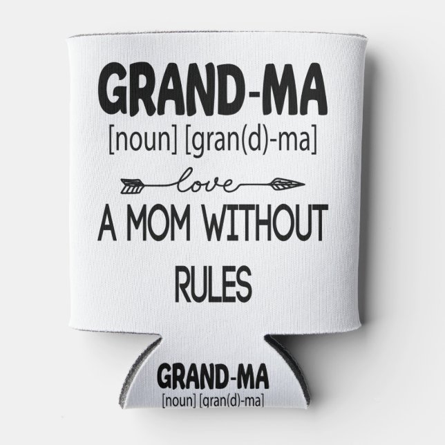 Grandma A Mum Without Rules Mothers Day 2021 Can Cooler (Front)