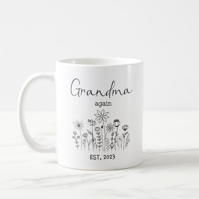 Grandma Again Est 2023, Promoted Grandma Again Coffee Mug (Left)