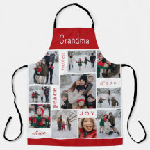 Grandma All-Over Print Holiday Photo Collage Apron