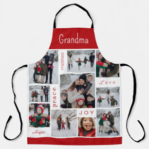 Grandma All-Over Print Holiday Photo Collage Apron