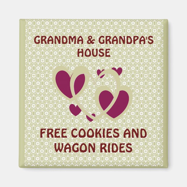 GRANDMA AND GRANDPAS/FREE COOKIES & WAGON RIDES MA MAGNET (Front)
