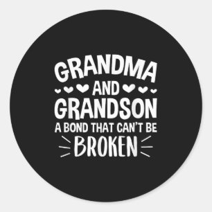 Grandma And Grandson A Bond That Can't Be Broken  Classic Round Sticker
