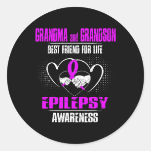 Grandma And Grandson Best Friend Of Life Epilepsy Classic Round Sticker