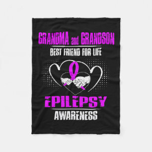 Grandma And Grandson Best Friend Of Life Epilepsy Fleece Blanket