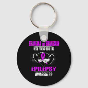 GRANDMA AND GRANDSON BEST FRIEND OF LIFE EPILEPSY KEY RING