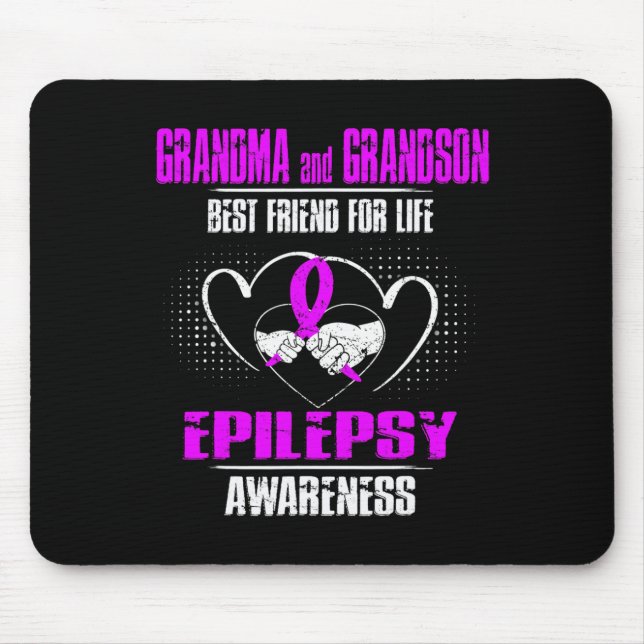 GRANDMA AND GRANDSON BEST FRIEND OF LIFE EPILEPSY  MOUSE PAD (Front)