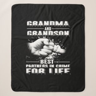 Grandma And Grandson Best Partners Crime For Life Sherpa Blanket