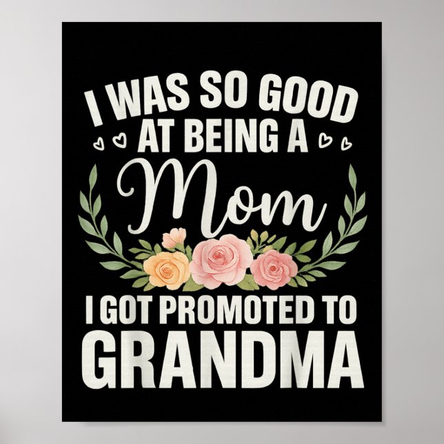 Grandma Art For Mum Women Grandmother Promoted To  Poster (Front)