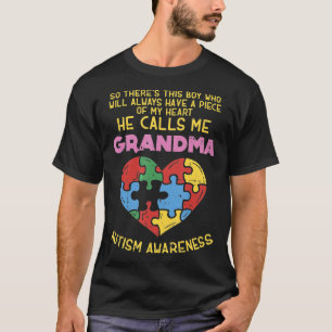 Grandma Autistic Awareness Austistic Boy Piece My T-Shirt