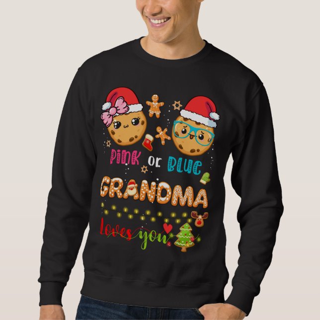 Grandma Baby Gender Reveal Christmas Gingerbread B Sweatshirt (Front)
