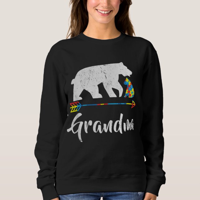 Grandma Bear Autism Awareness Proud Autism Mum Sweatshirt (Front)