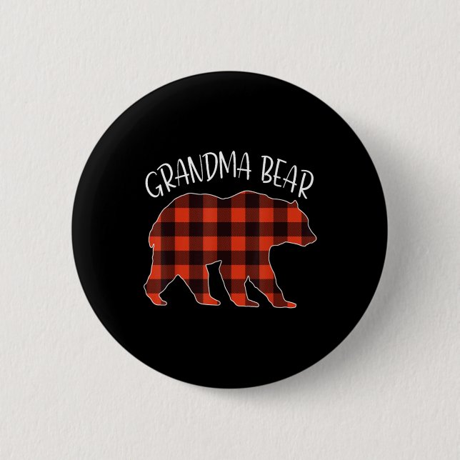 Grandma Bear Christmas   6 Cm Round Badge (Front)