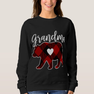 Grandma Bear Christmas Buffalo Plaid Decoration Sweatshirt