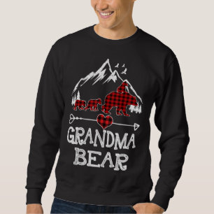 Grandma Bear Christmas Pajama Red Plaid Buffalo Fa Sweatshirt
