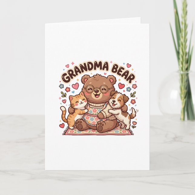  Grandma Bear Cute Hug Card (Front)