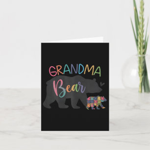 Grandma Bear Love Support Autism Awareness Bear Fa Card