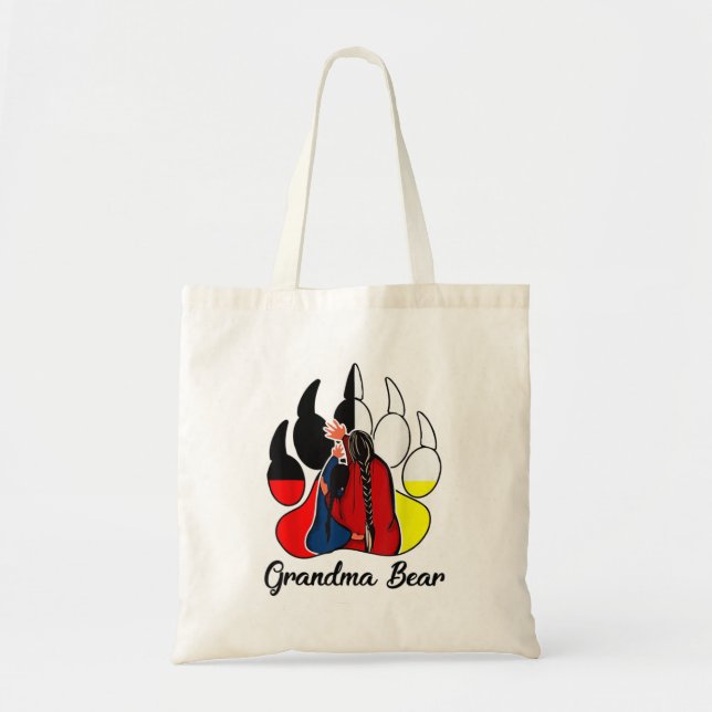 Grandma Bear Native American TShirt Tote Bag (Front)