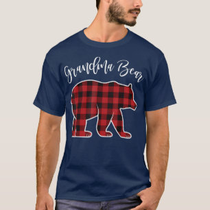 Grandma Bear Pajama Red Buffalo Xmas Funny Family T-Shirt