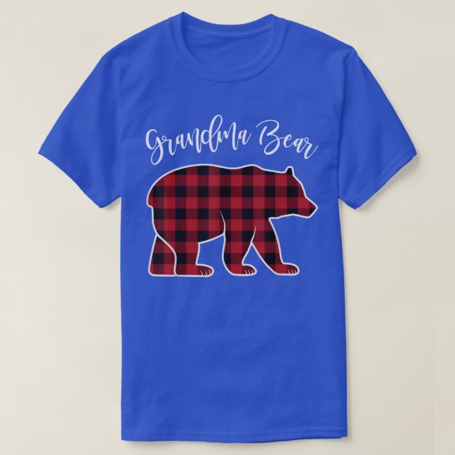 Grandma Bear Pajama Red Buffalo Xmas Funny Family  T-Shirt (Design Front)